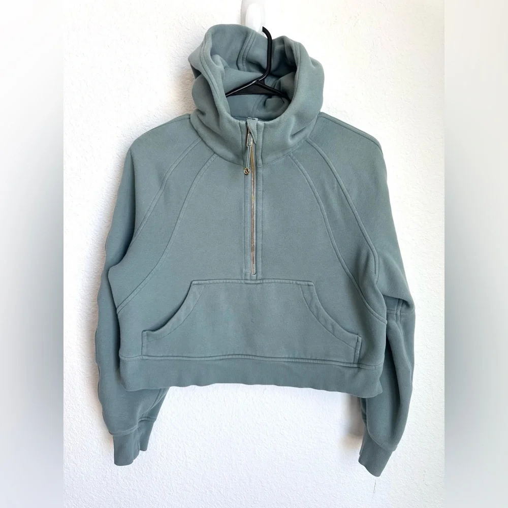 Lululemon Scuba Oversized Half-Zip Hoodie‎ Crater Blue / Gold SIZE XS/S